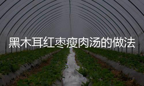 黑木耳红枣瘦肉汤的做法及功效